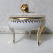 antique sweet jar in white and gold porcelain