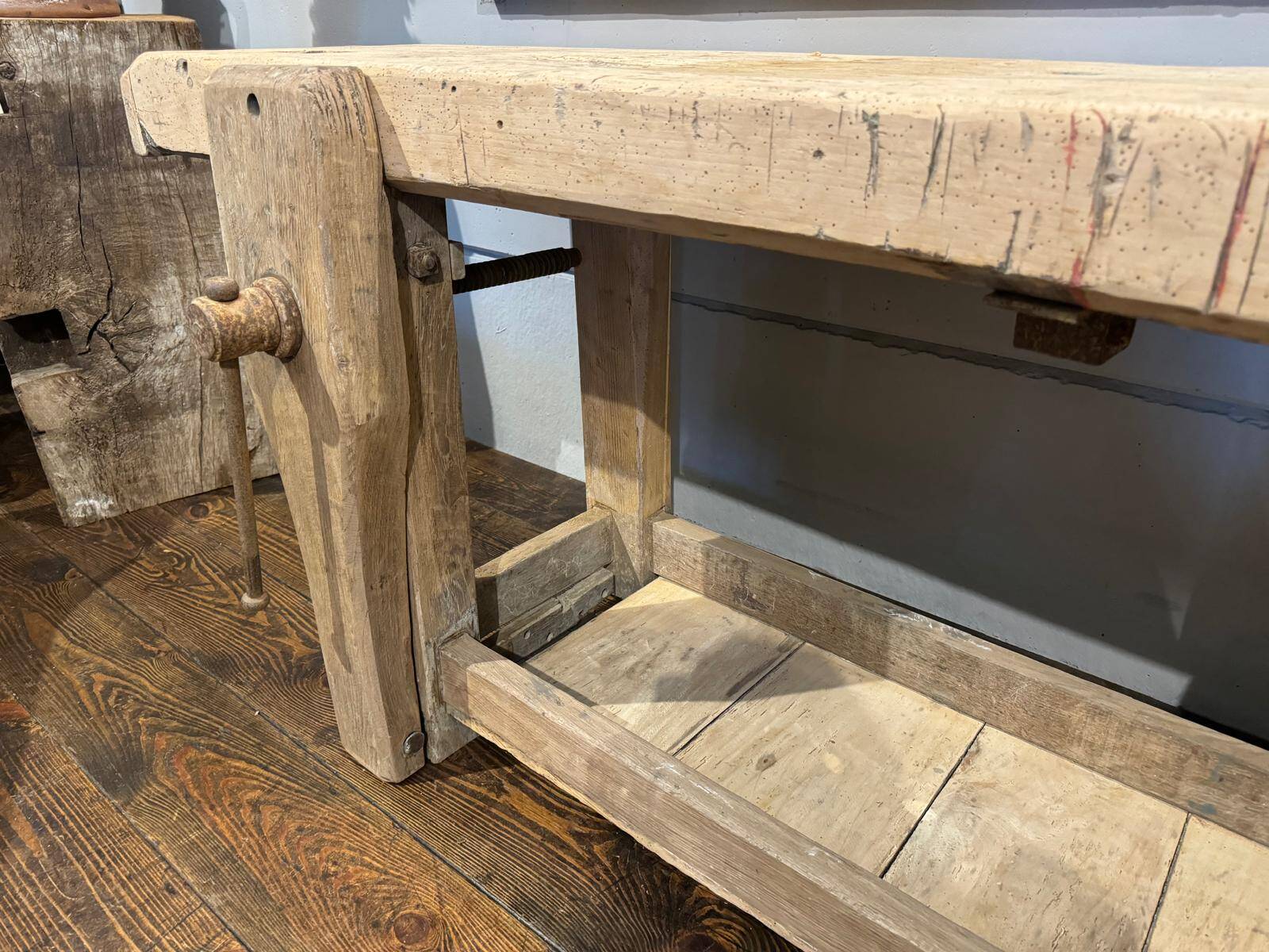 Raw wood workbench