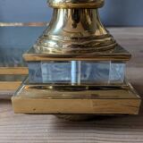 Designer coffee table in plexiglass and brass from the 70s DLG Maison Charles