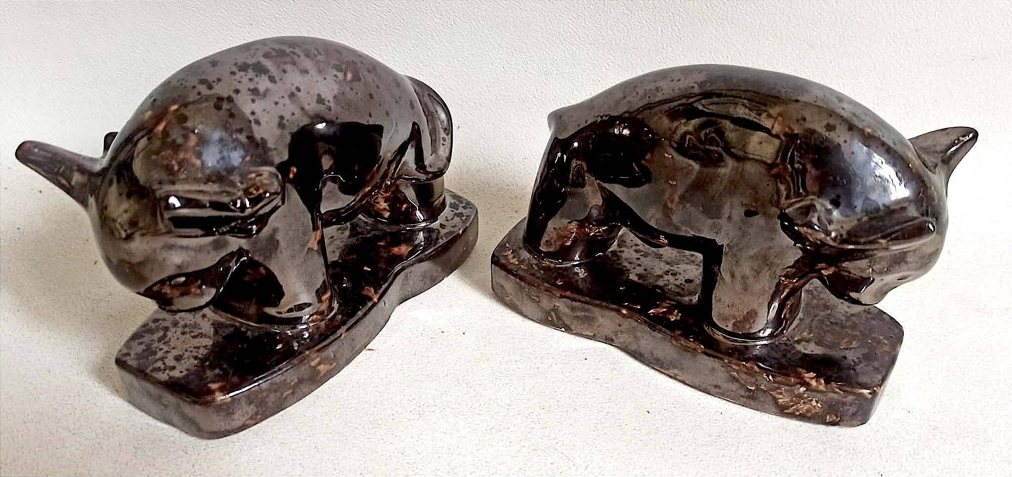 Pair of bookends 1960s Stylised Bull