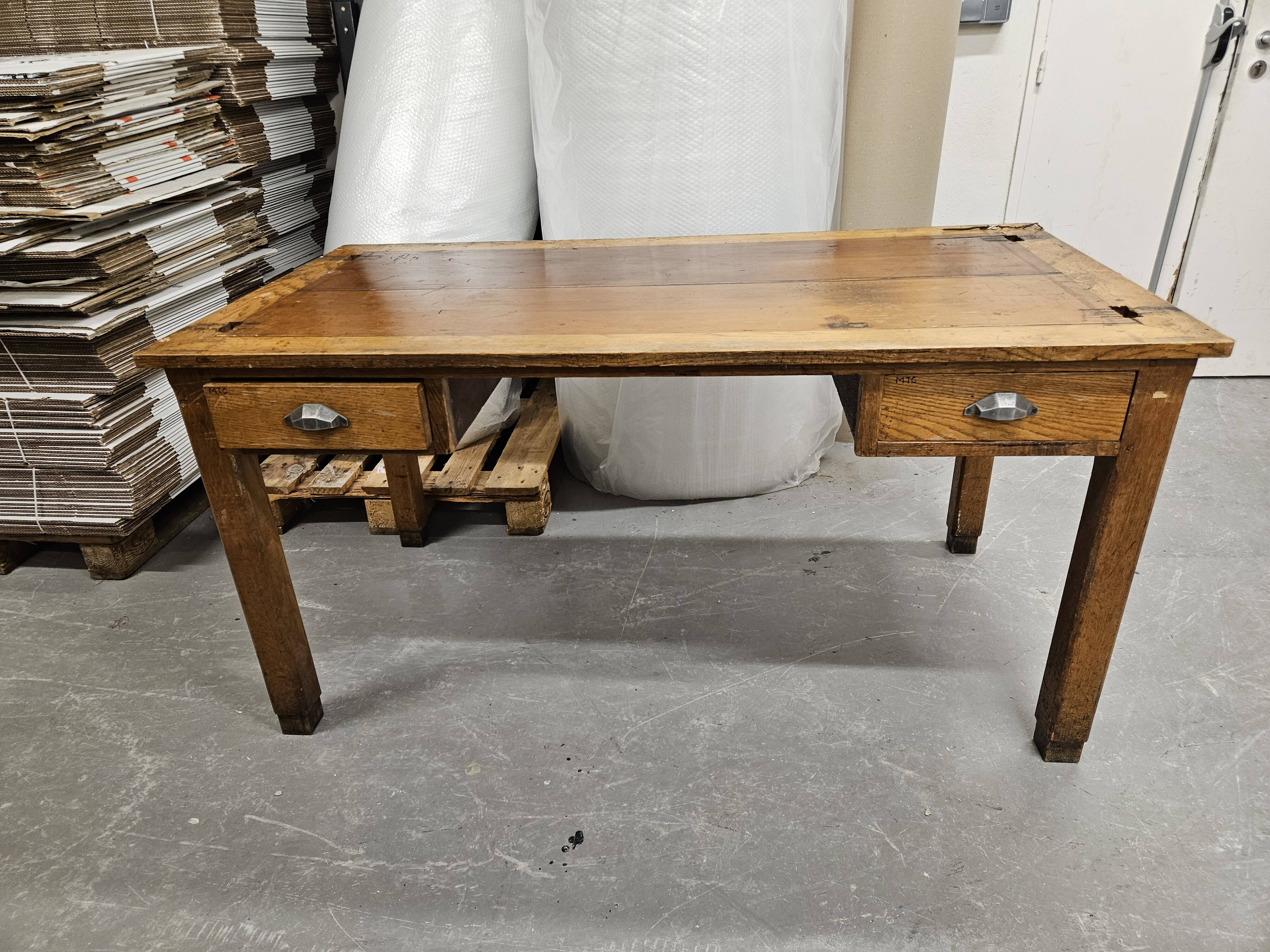 Antique oak administration desk
