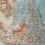 Old map of East Asia and Insulinde from 1945