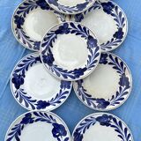 Cobalt blue floral deep plates from Lunéville.