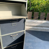 50s industrial desk and cabinet set