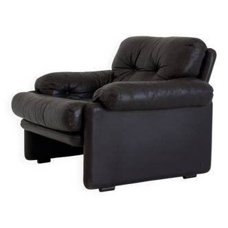 Vintage B&B Italia armchair Coronado in dark brown leather