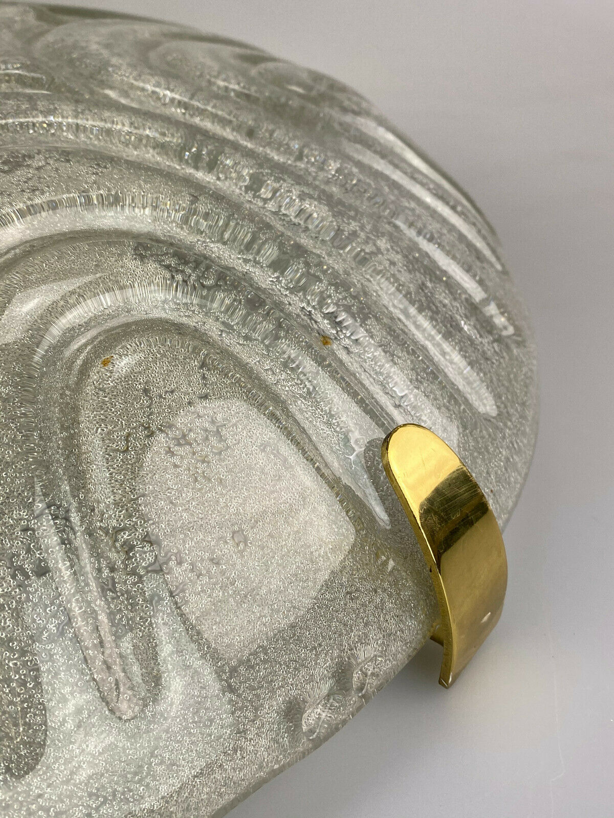 Flush Mount Ceiling Light Ice Glass Hillebrand 60s