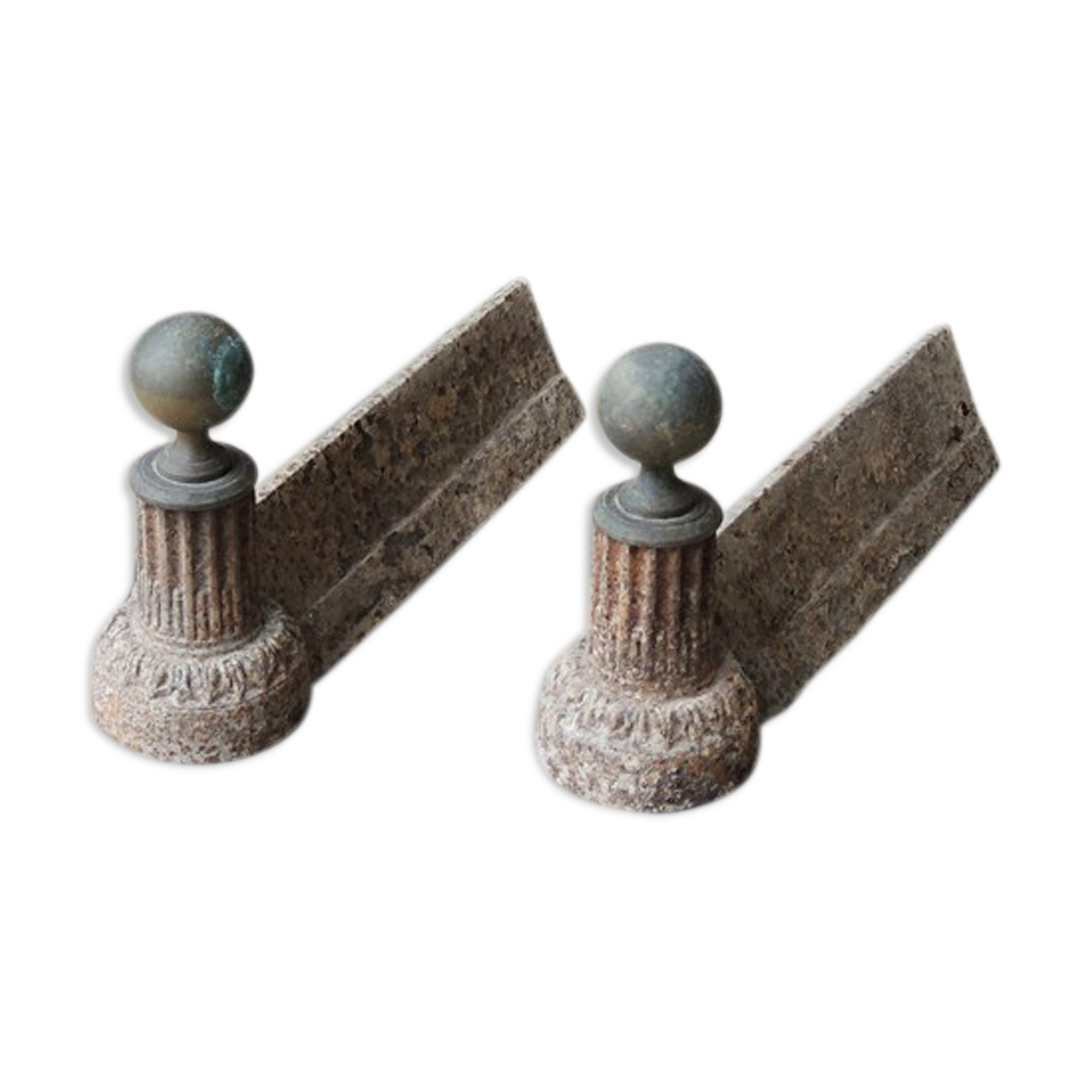 Old minimalist cast chenets