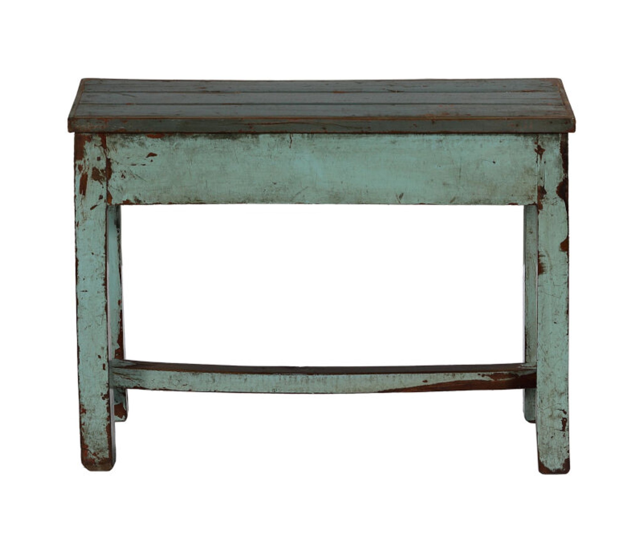 Indian bench blue wood old teak vintage patina and original piece 70x30x52cm