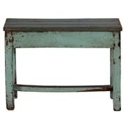 Indian bench blue wood old teak vintage patina and original piece 70x30x52cm