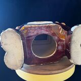 Vintage 70s xl ceramic elephant plant pot - brown