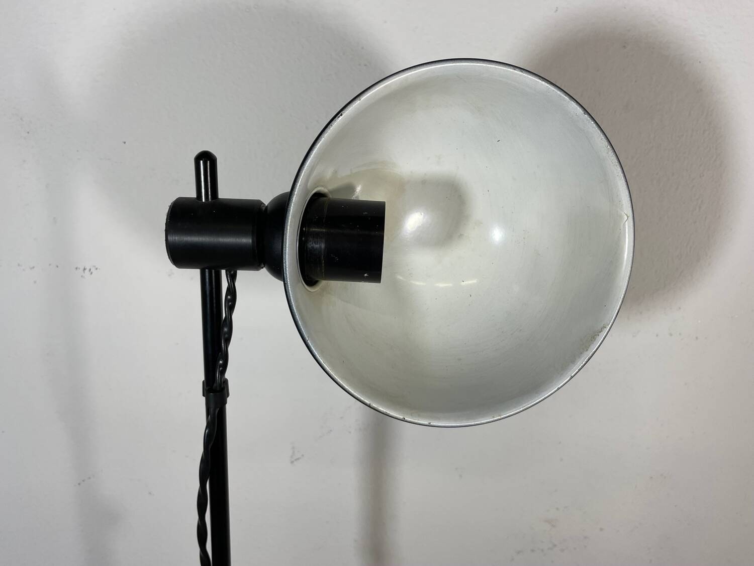 Vintage black metal floor lamp from the 70s