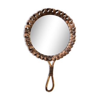 Miroir a main rotin coiffeuse