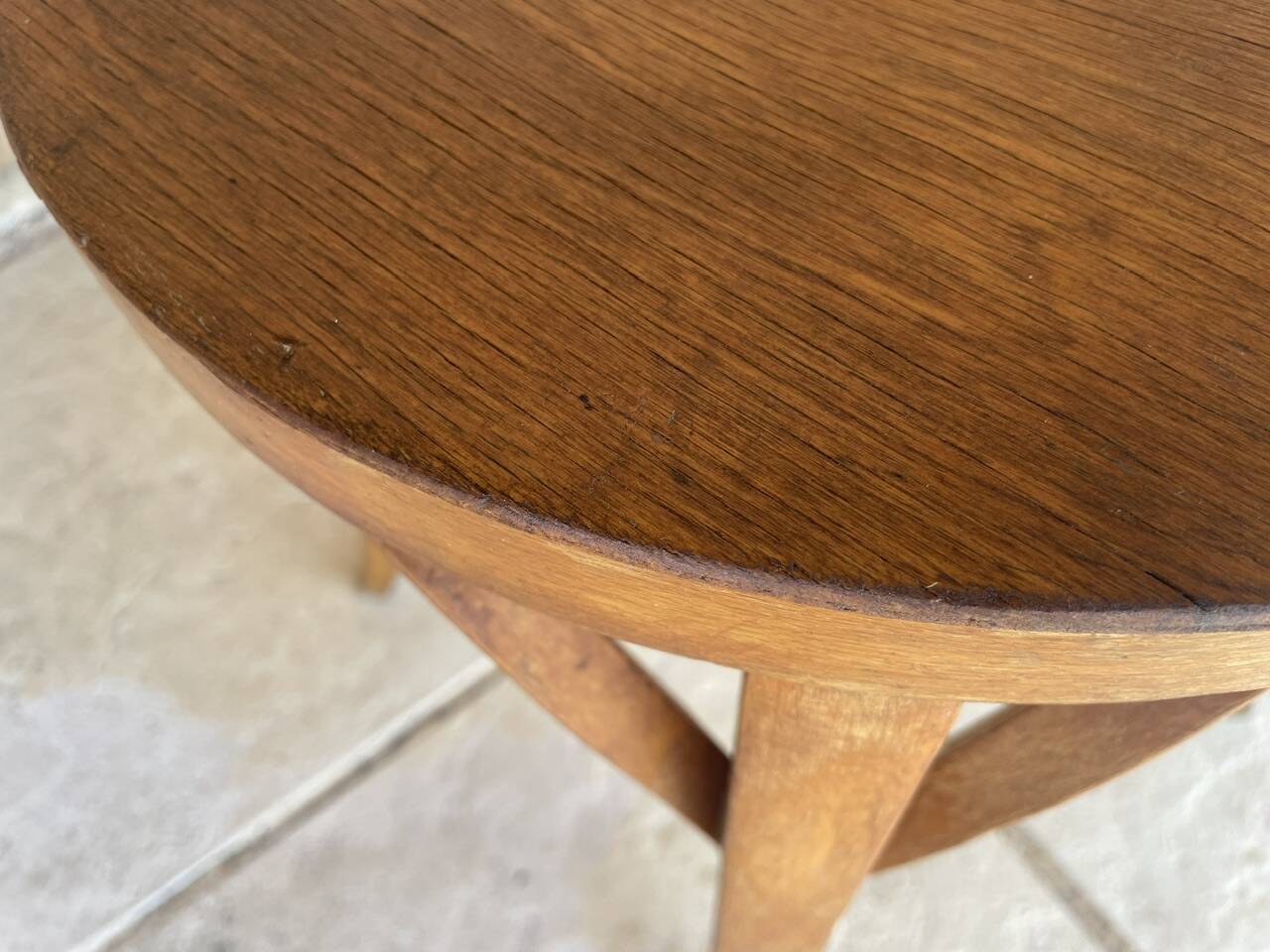 Vintage Curved Wood Stool, Baumann, Circa 1950s/1960s