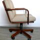 Desk chair in wood and fabric of the 1980s