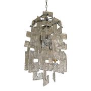 21st Century Transparent and Silver Chandelier in Murano Glass