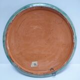 assiette plate terre cuite émaillée vintage signée