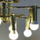 Brass suspension Mid-century 10 arms by Honsel Leuchten
