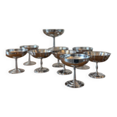 Set of 9 vintage silver stainless steel dessert bowls