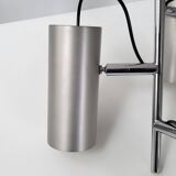 Vintage space age 1970 pendant light in brushed steel
