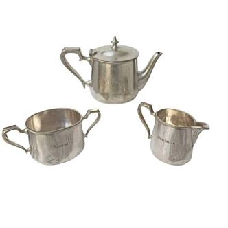 Vintage Tea Set - 3-Piece Silver Plated Tea Set - English Silversmithing