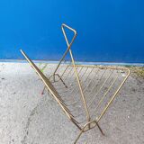 Design magazine holder vintage golden steel file
