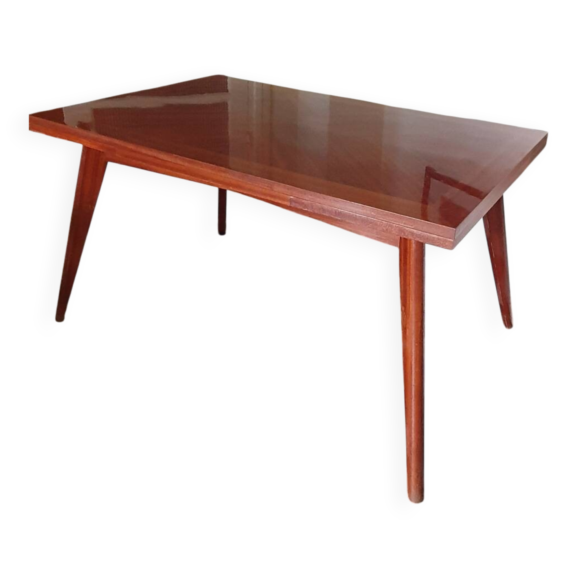 Varnished wooden table from the 1960s.
