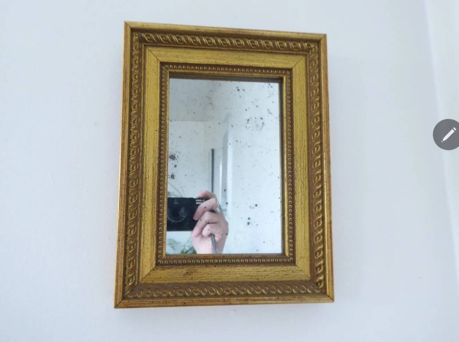Small mercury mirror Wooden frame