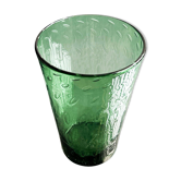 Decorative Vase in Green Bullicante Glass, Vetrerie di Empoli, Italian Design