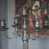 Chandelier with 5 lights, large candelabrum, candle holder, interior decoration.