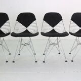 "DKR-2" Set of 4 Wire Chairs 'Bikini' by Eames for Herman Miller, 1960
