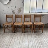 Set of 4 straw chairs circa Dordogne