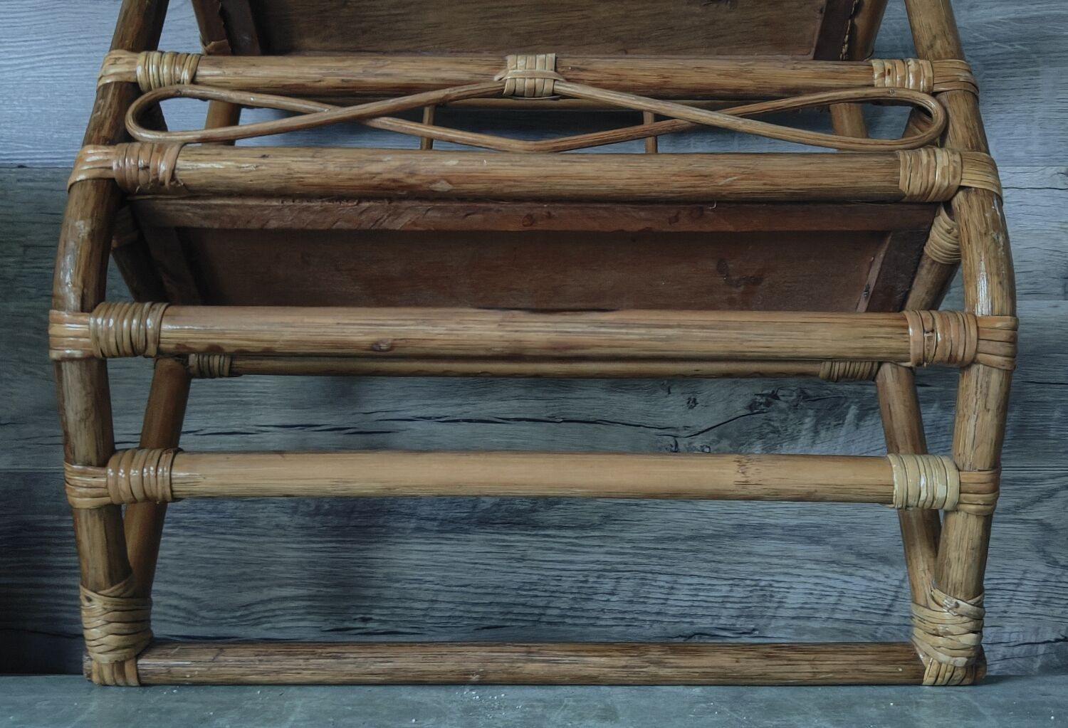 Vintage rattan shelf