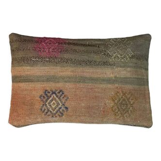 Housse de coussin kilim vintage turque faite à la main, 30 x 50 cm