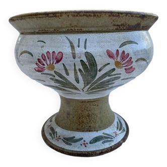 Large Ceramic Cup on foot Keraluc Quimper