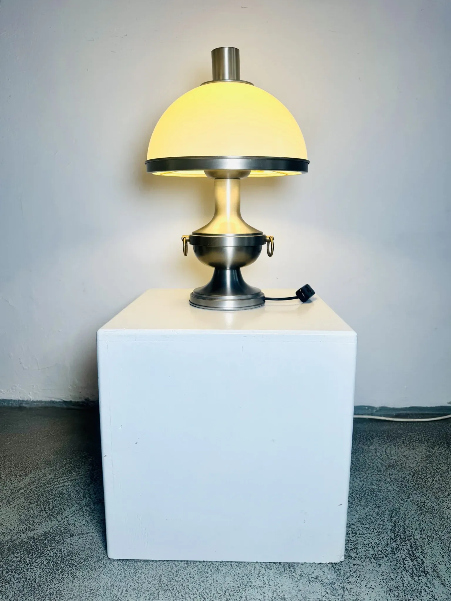 Metal Mushroom Table Lamp By Dijkstra Lampen, The Netherlands, 1960S