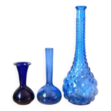 Blue glass bud vase