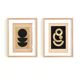 Duo de Collages sur papier noir et doré signée Eawy
