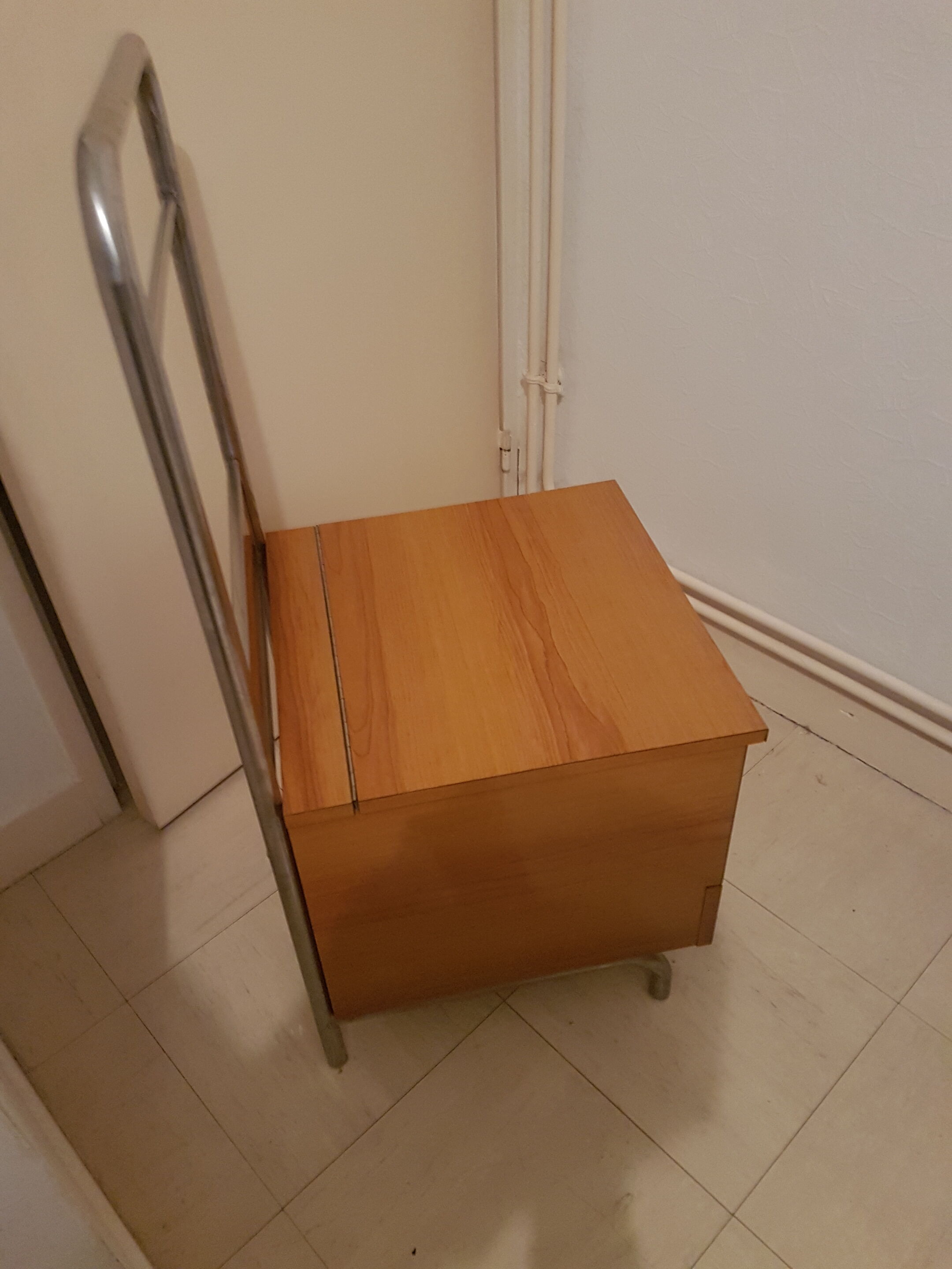 Bedside vintage formica and chrome 70 years internship