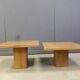 Pair of vintage wooden coffee tables from the 1960s.