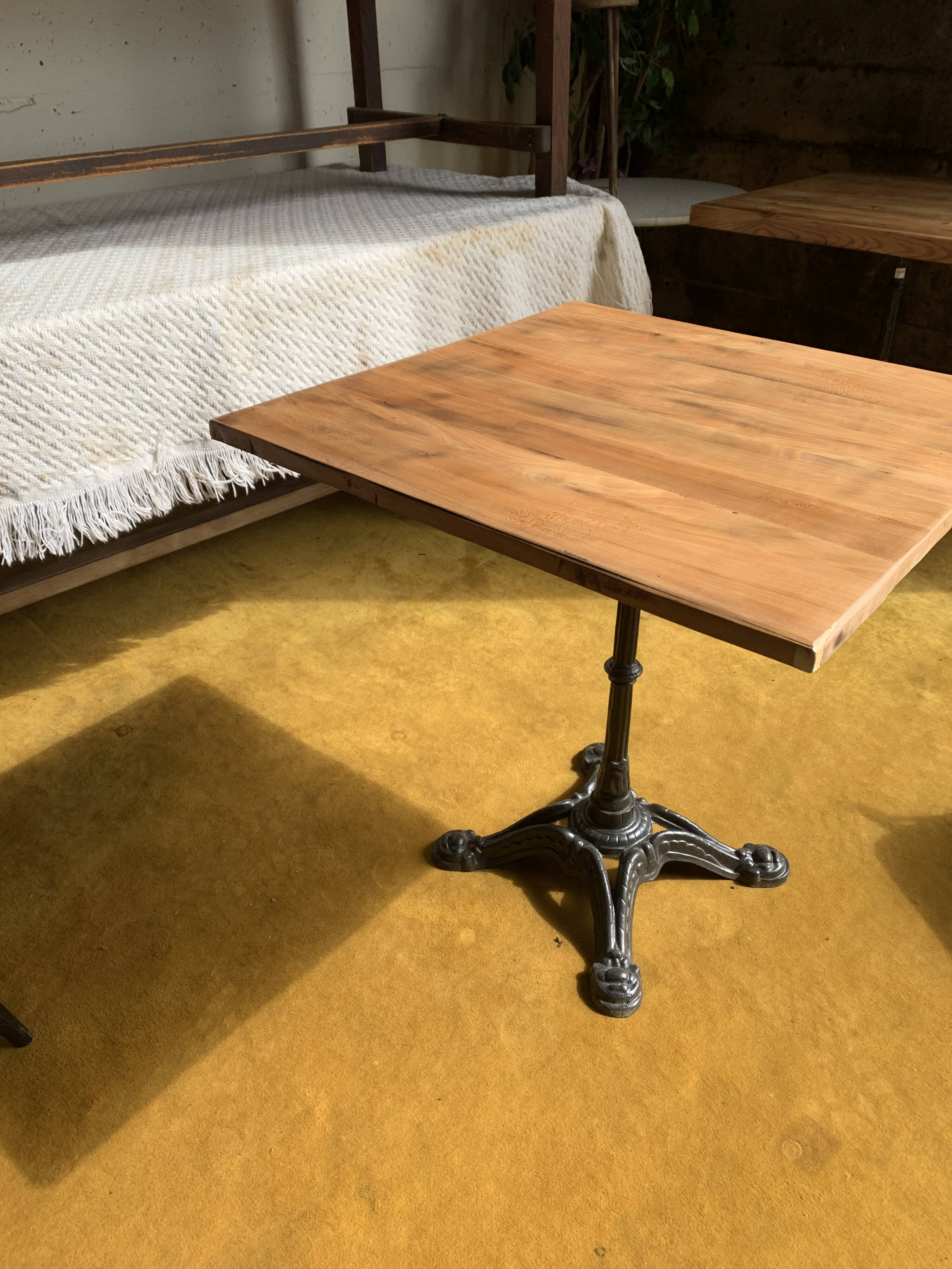 Raw wood bistro table