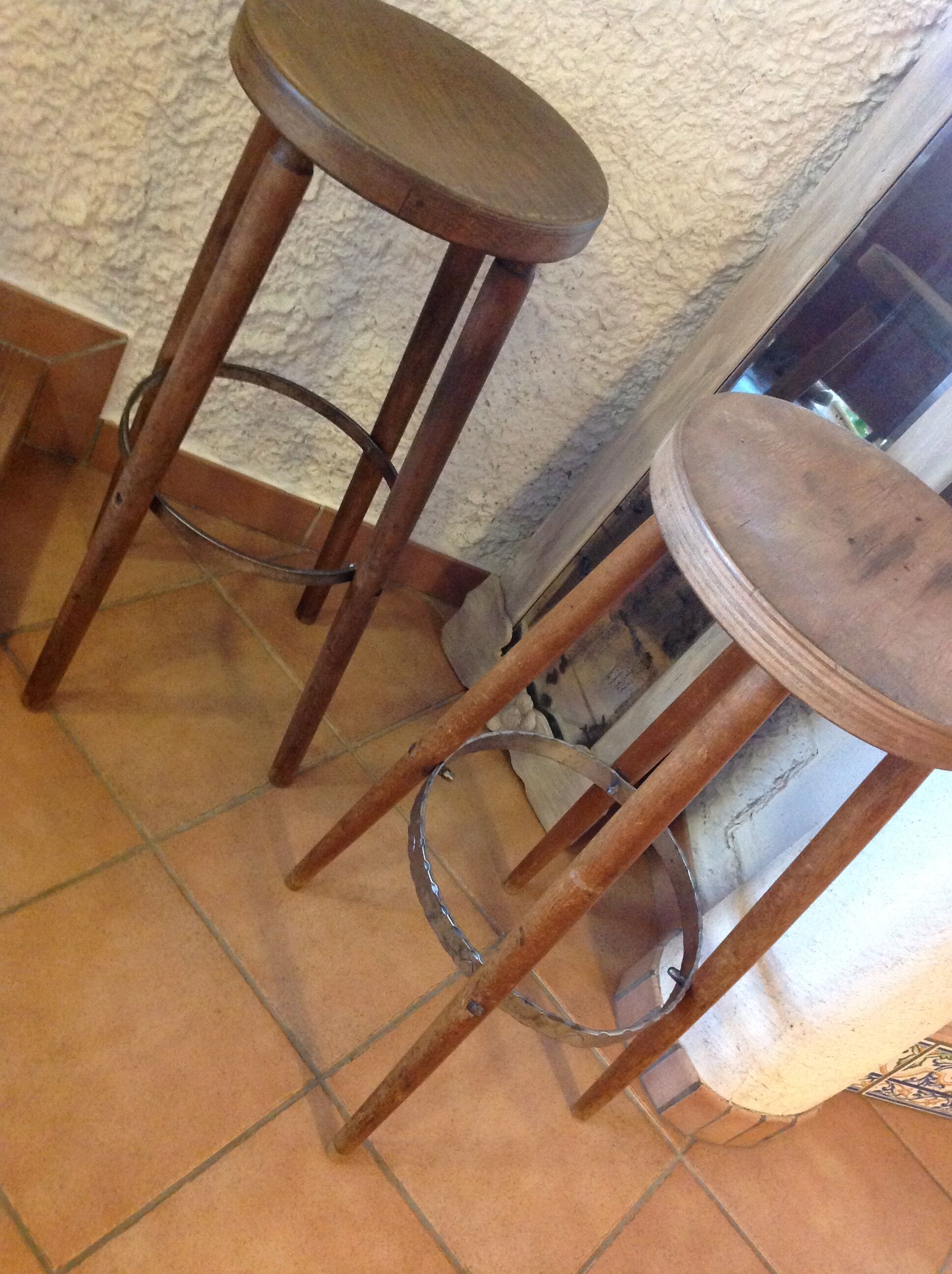 Pair of old stools  60/70
