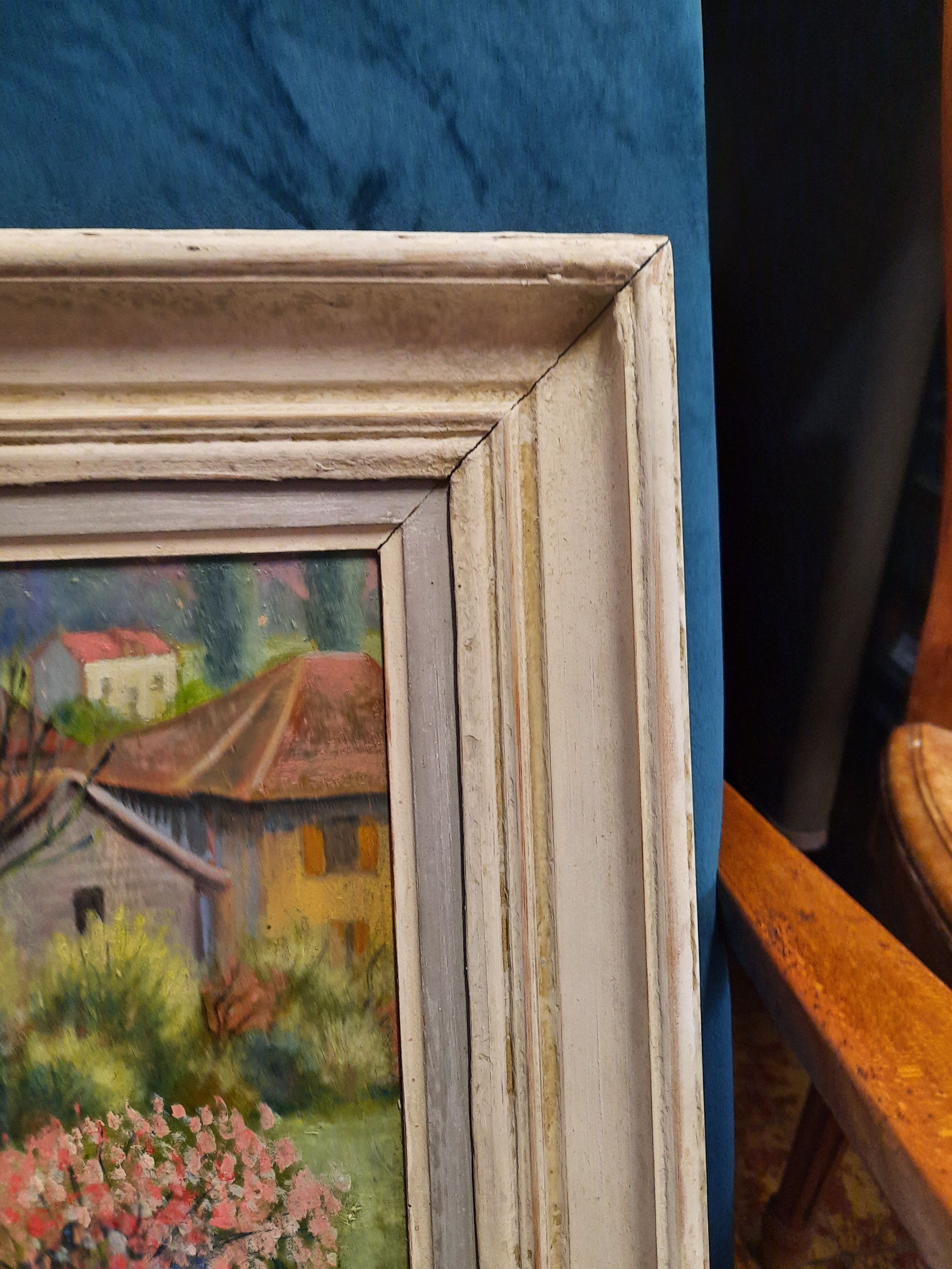 Oil on canvas landscape in the countryside