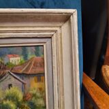 Oil on canvas landscape in the countryside