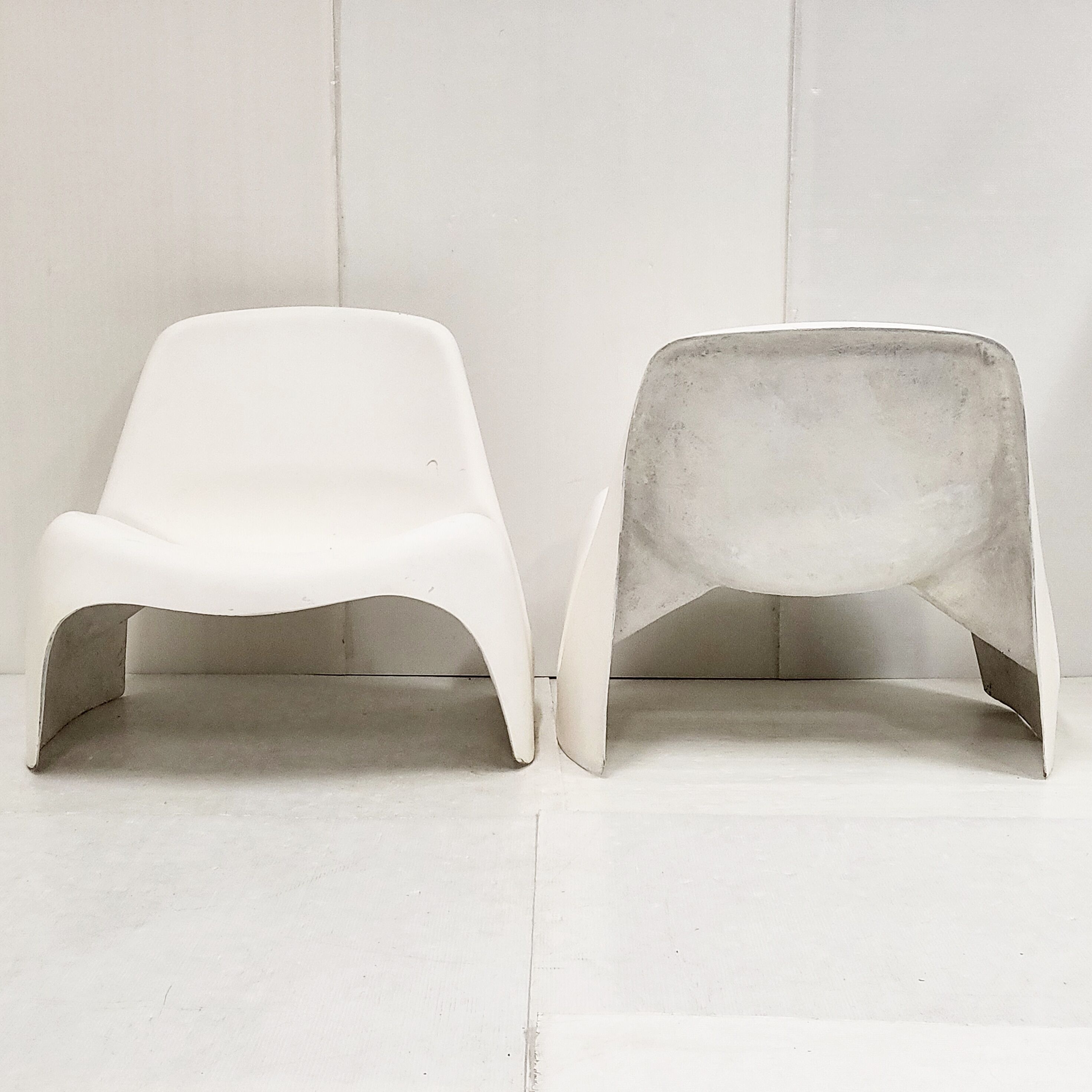 Pair of armchairs by luigi colani 1960 vintage