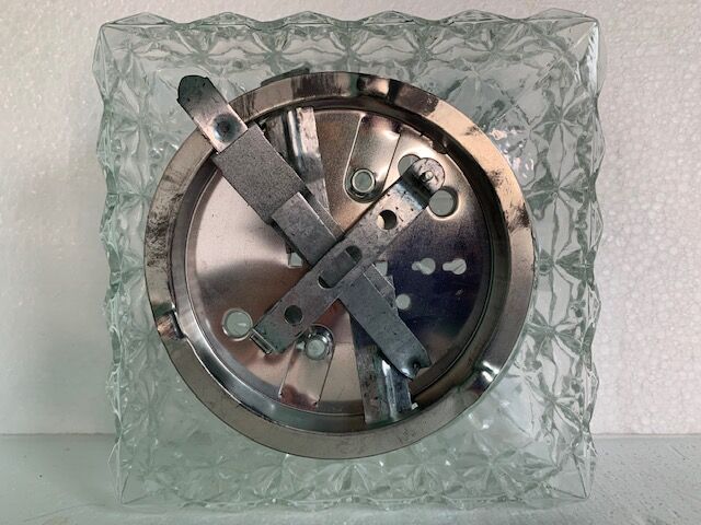Ceiling lamp wall lamp square window in chiseled glass from the 60s and 70s