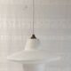 UFO pendant light in etched glass - 50s/60s