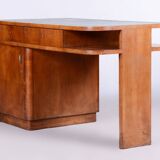 Restored ArtDeco Cherrytree Writing Desk, J. Halabala, UP Zavody, Czechia, 1930s