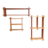 Three solid pine shelves