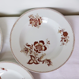 Set of 4 vintage Sarreguemines Danish porcelain soup plates