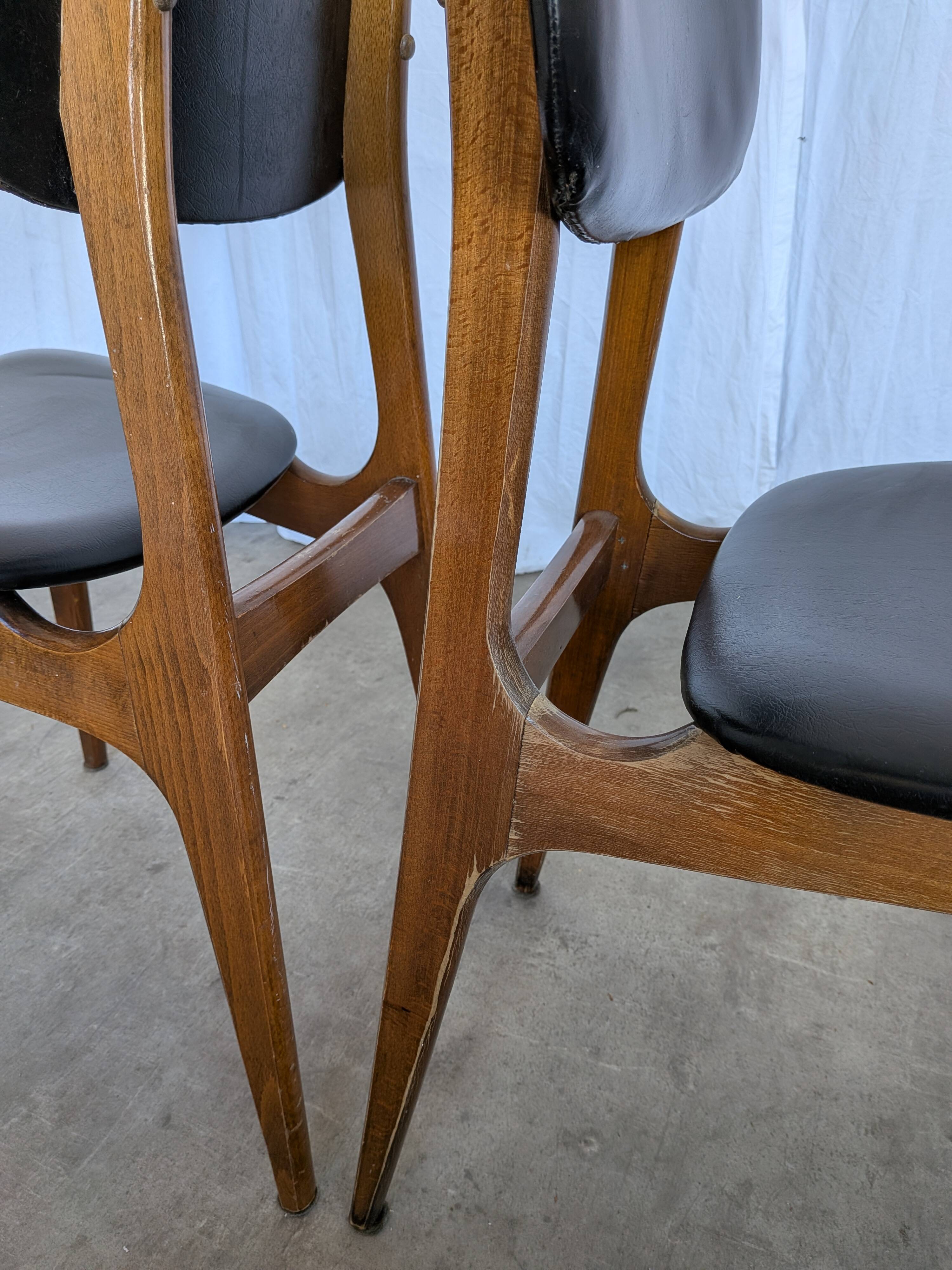Set of 2 Vintage STOL Kamnik Dining Chair: Black Leather, MCM Chairs